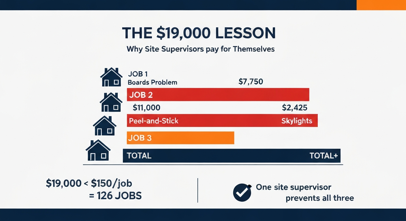 The $19,000 Lesson: 3 disasters costing $19K total - one site supervisor prevents all three